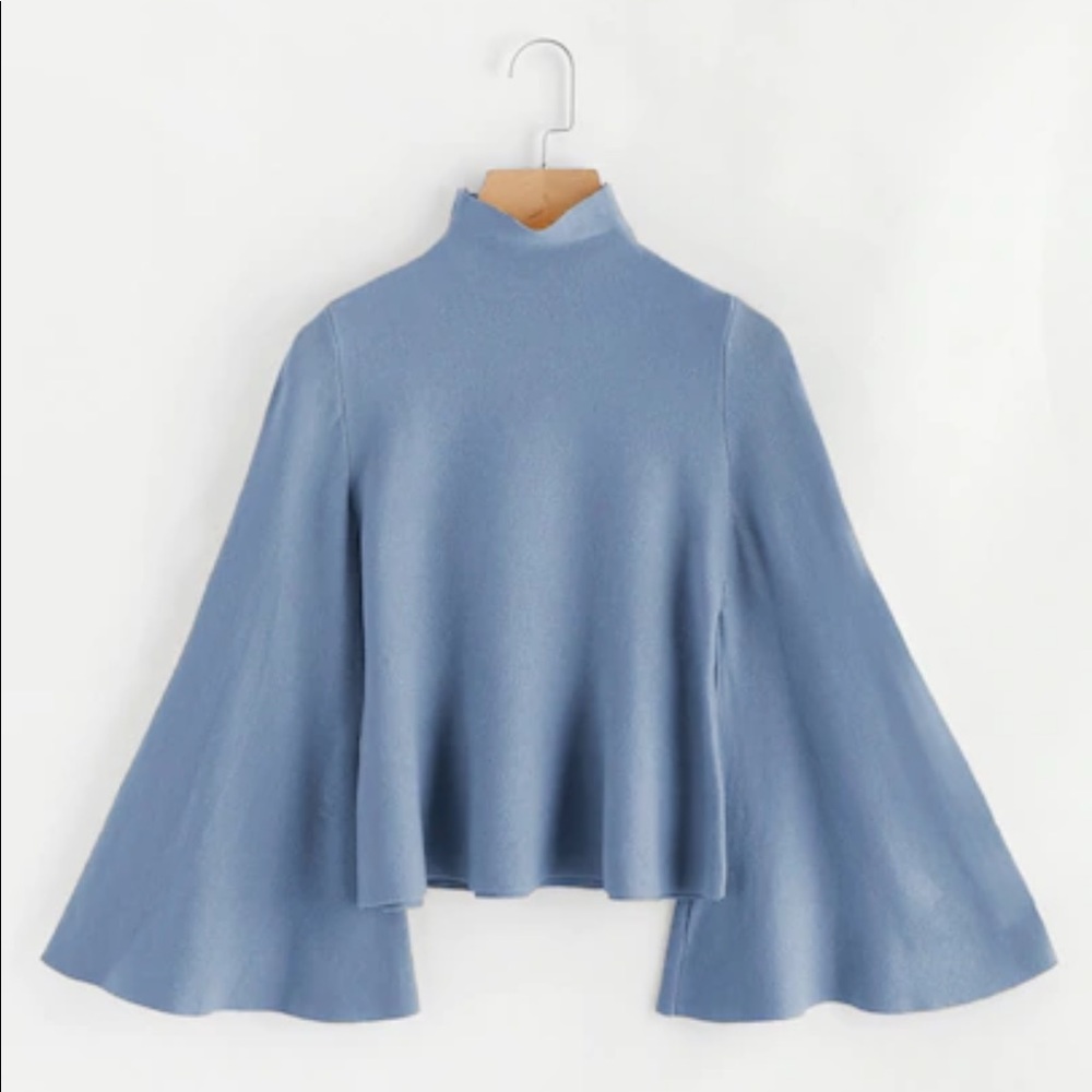 💎 Mock Neck Flare Sleeve Sweater 💎
